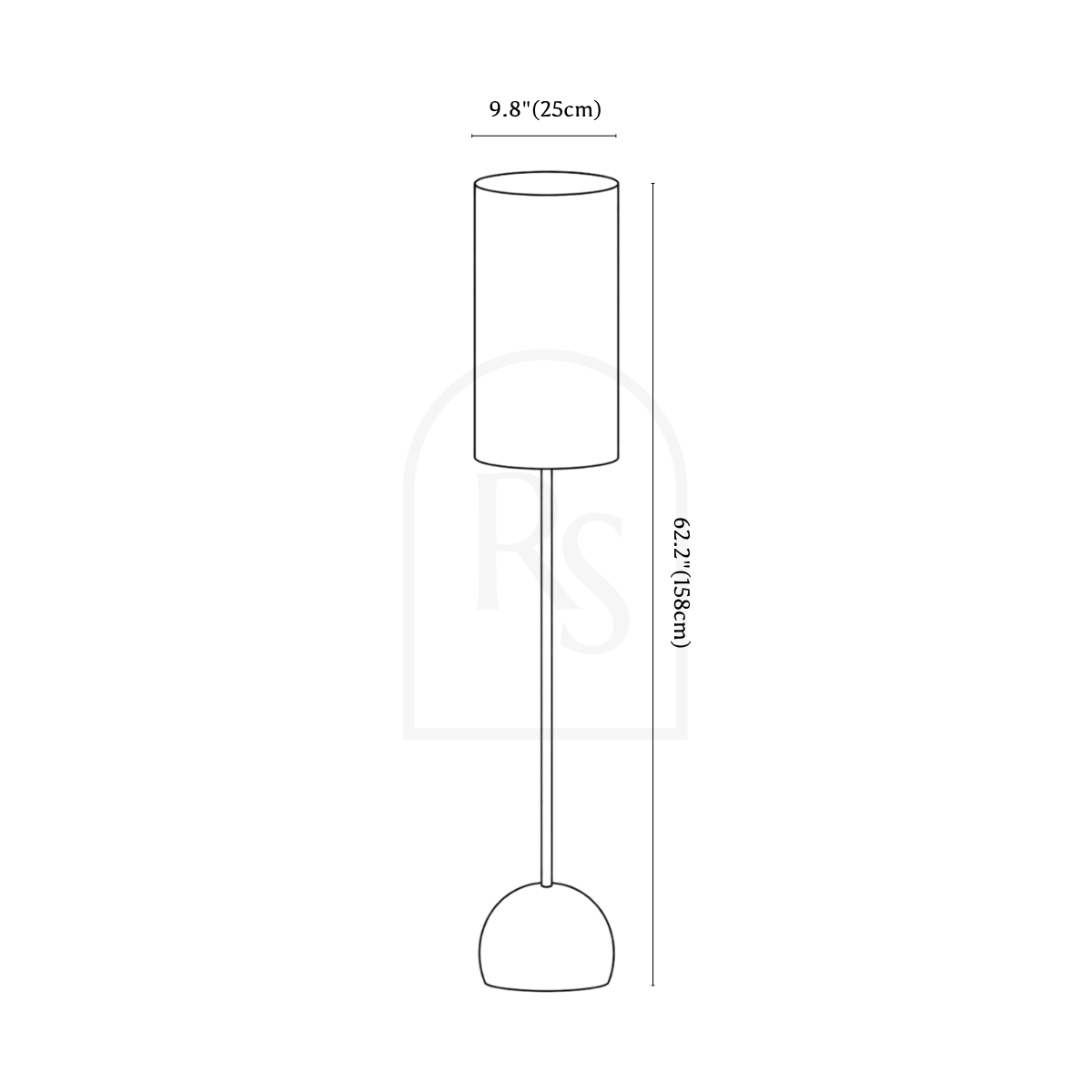 Orra Floor Lamp line drawing 2