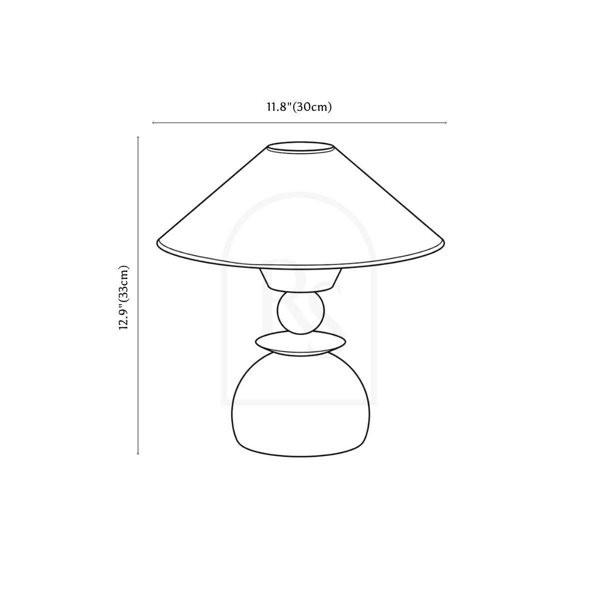 Orsen Table Lamp line drawing 1