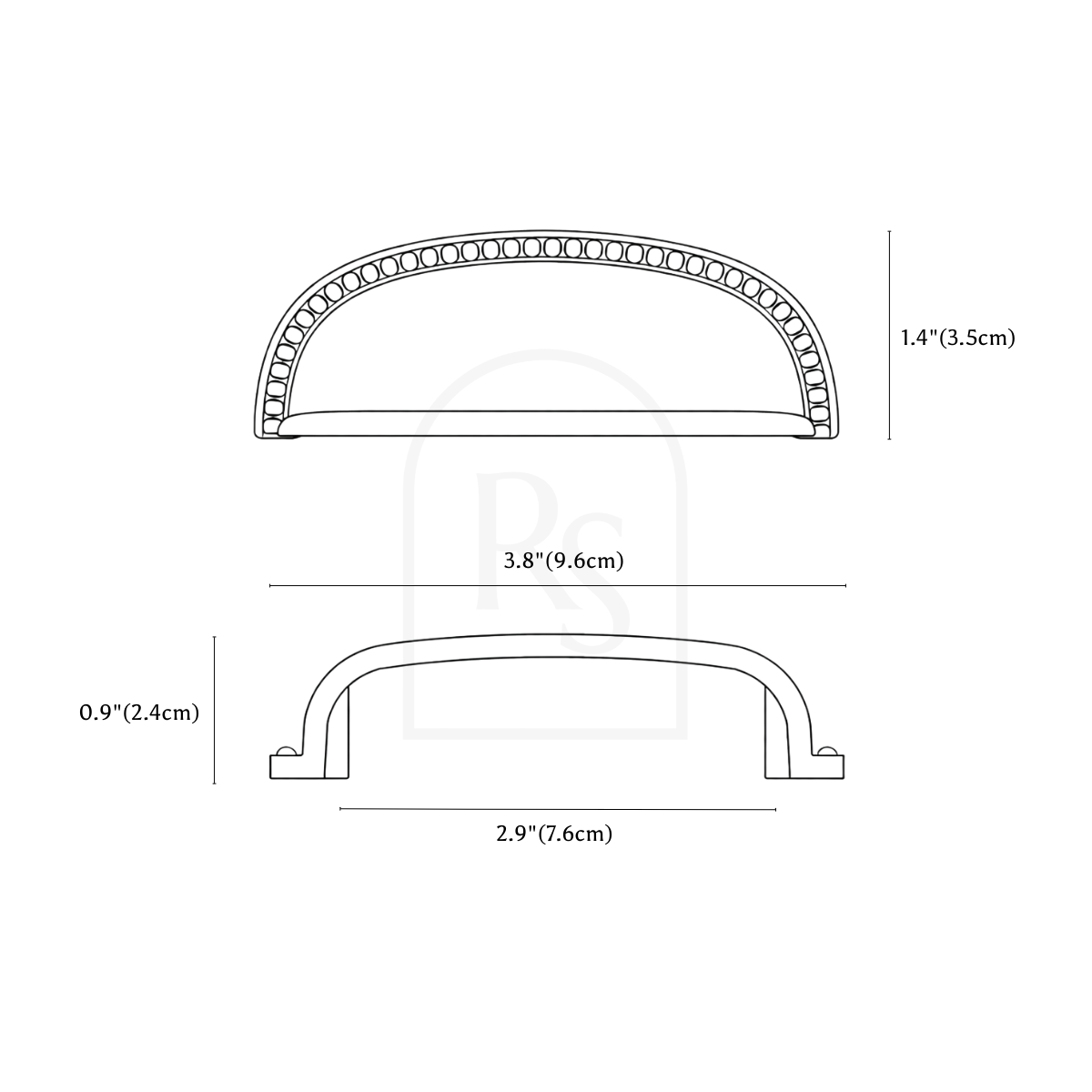 Orva Drawer Pull line drawing 1