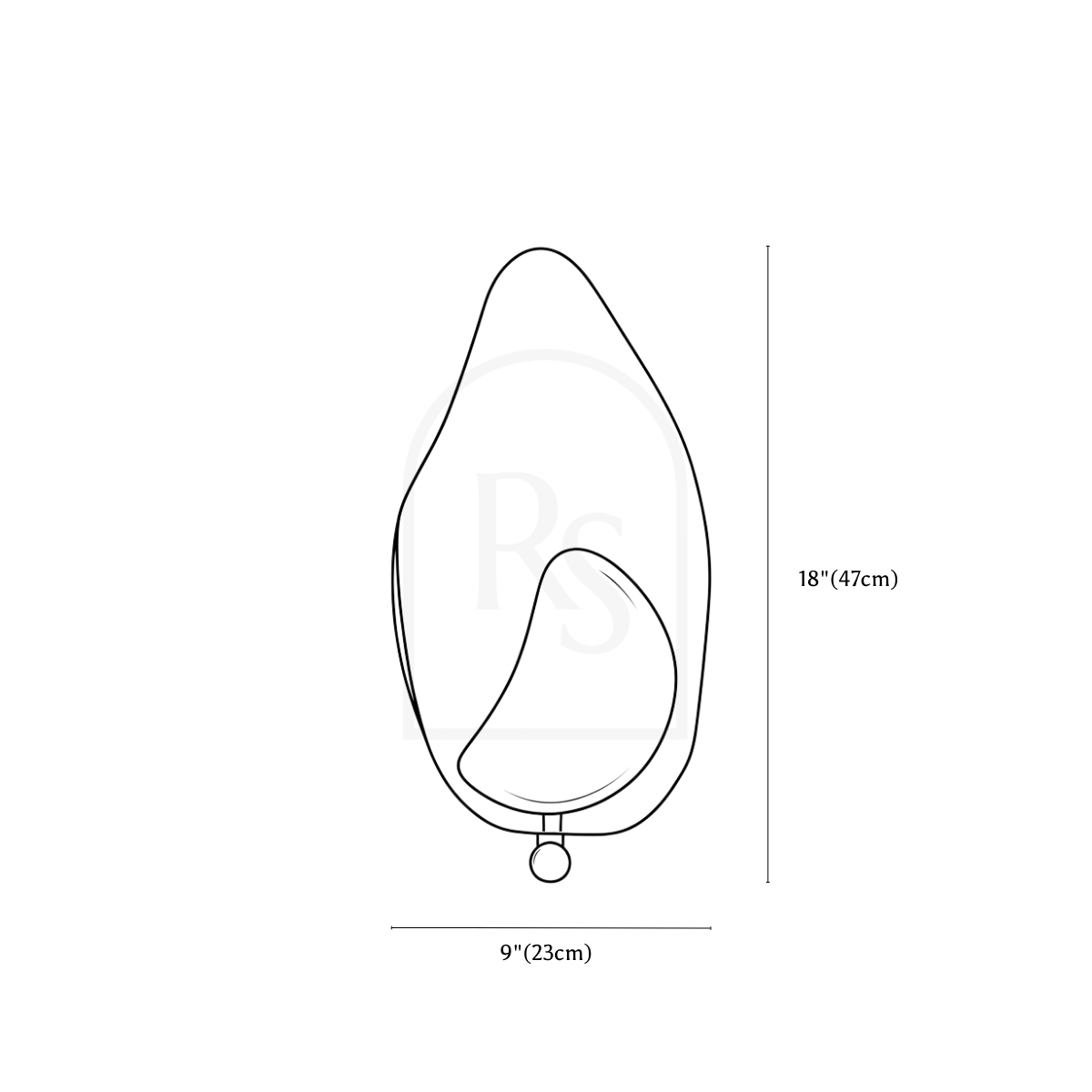 Orvex Wall Lamp line drawing 1