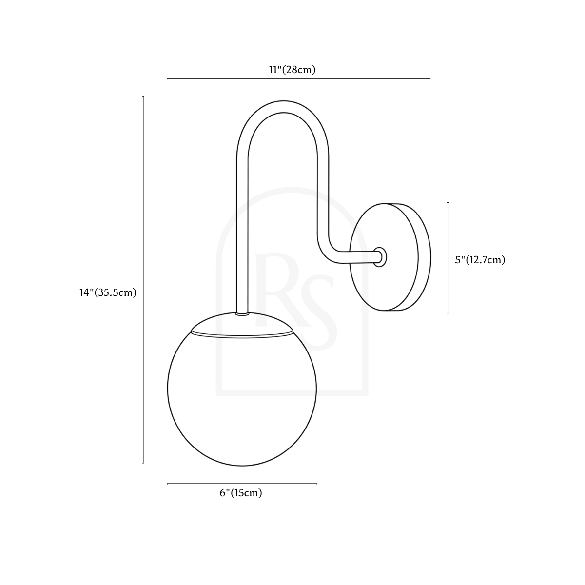 Orvian Wall Lamp line drawing 1