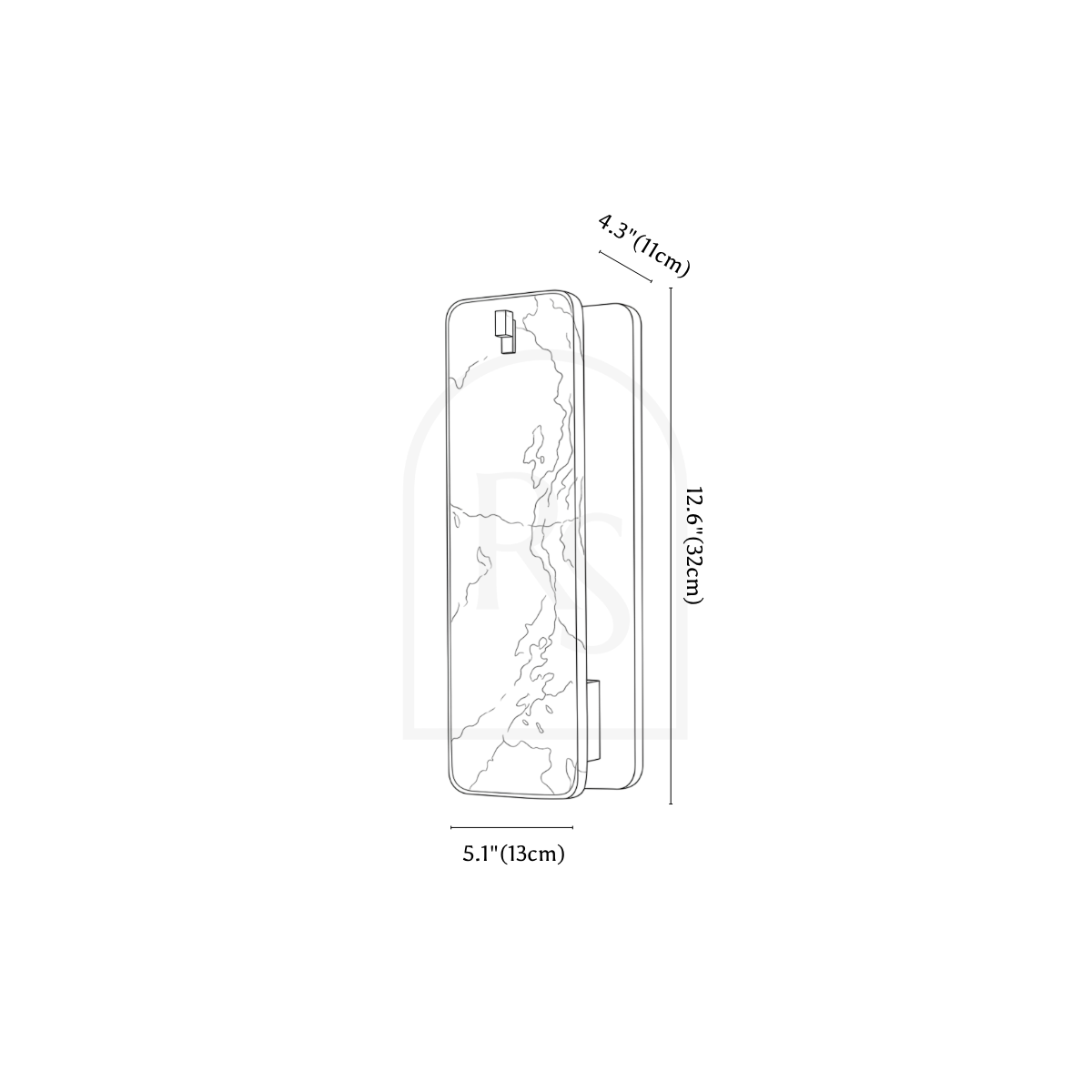 Orvox Wall Lamp line drawing 1