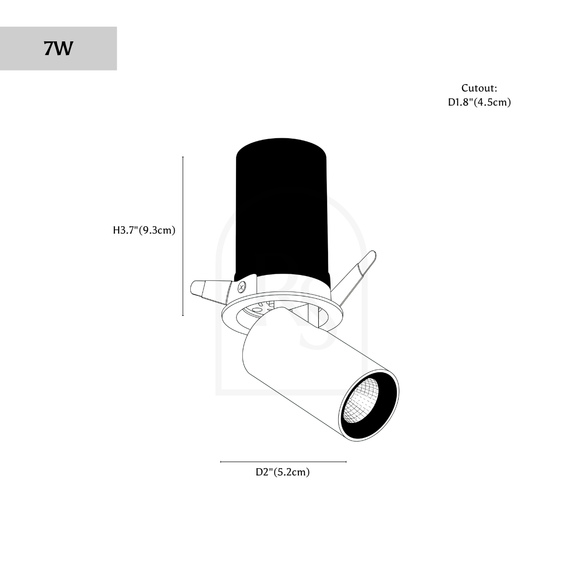 Oryal Downlight line drawing 1