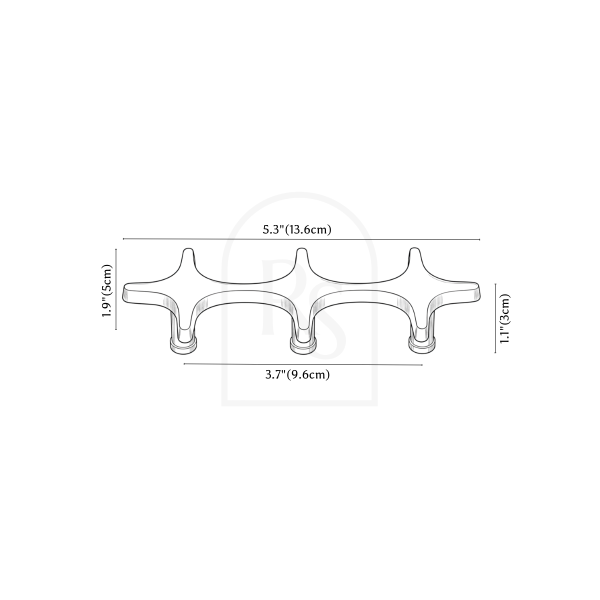 Orza Knob & Pull Bar line drawing 2