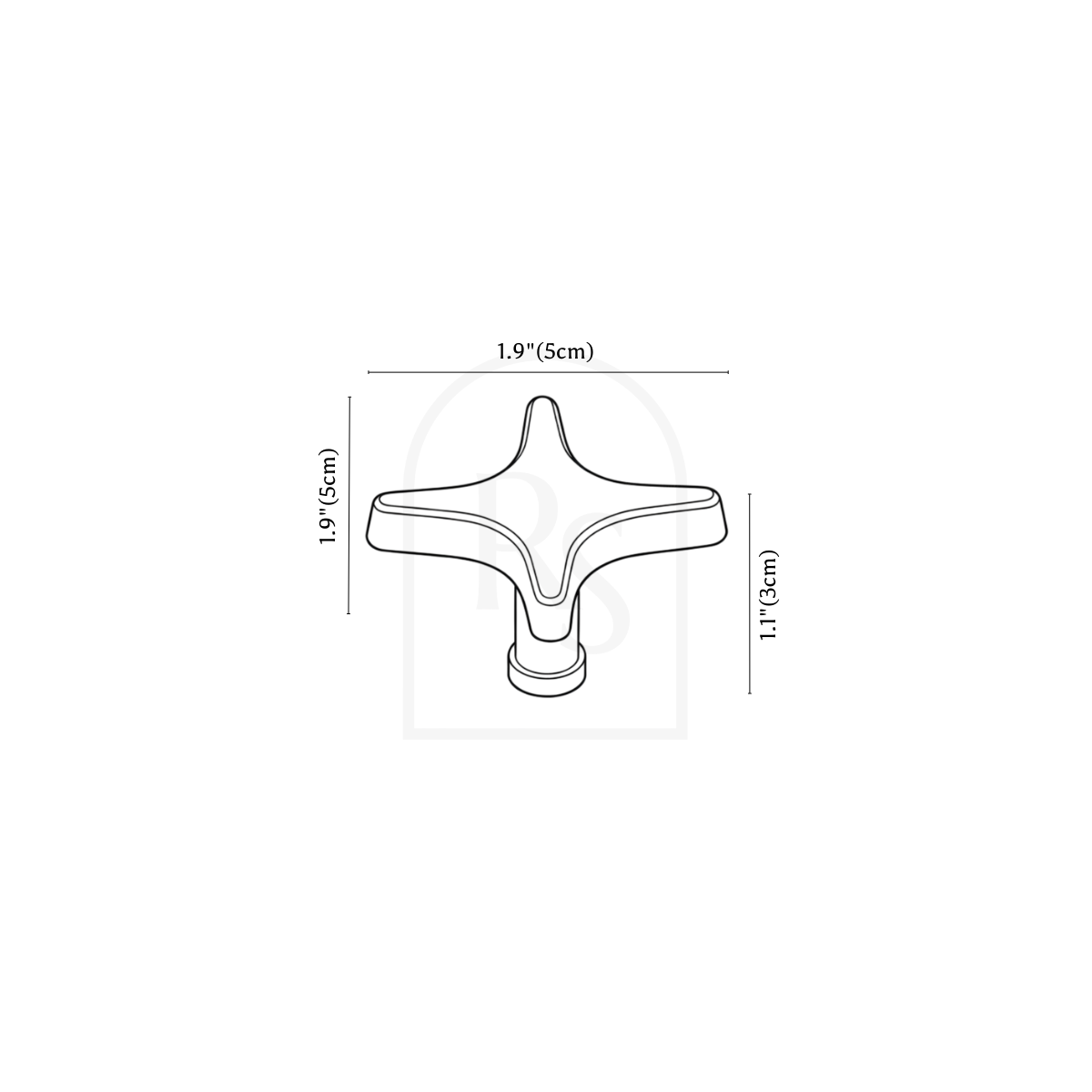 Orza Knob & Pull Bar line drawing 1