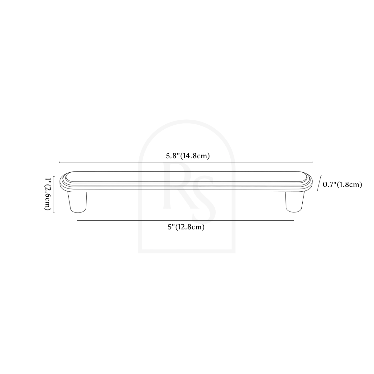 Osten Knob & Pull Bar line drawing 3