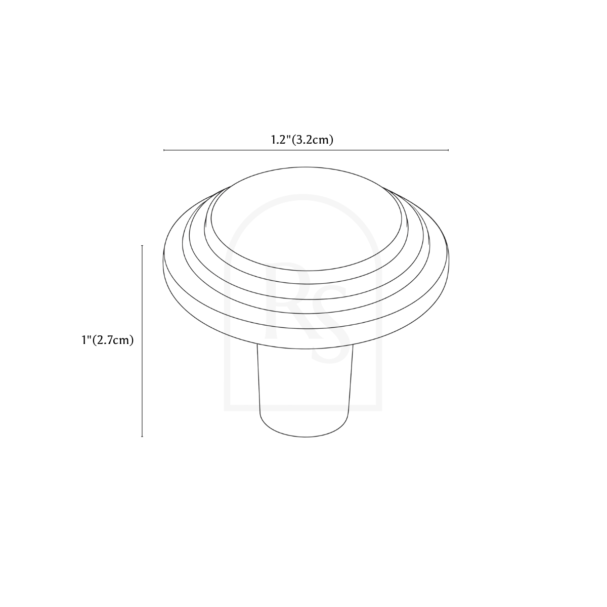 Osten Knob & Pull Bar line drawing 1