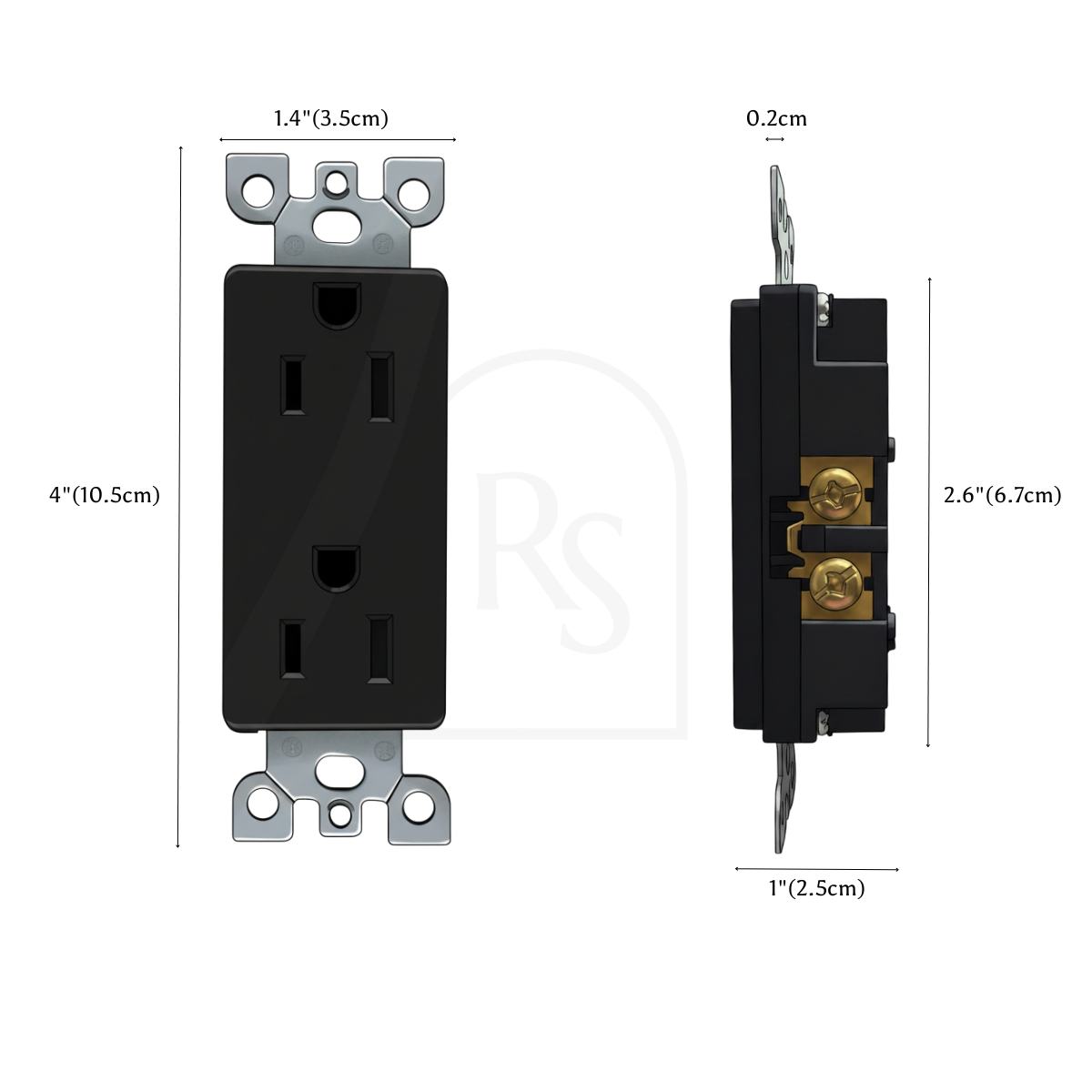 Custom Brass Light Switch (Build Your Own) line drawing 5