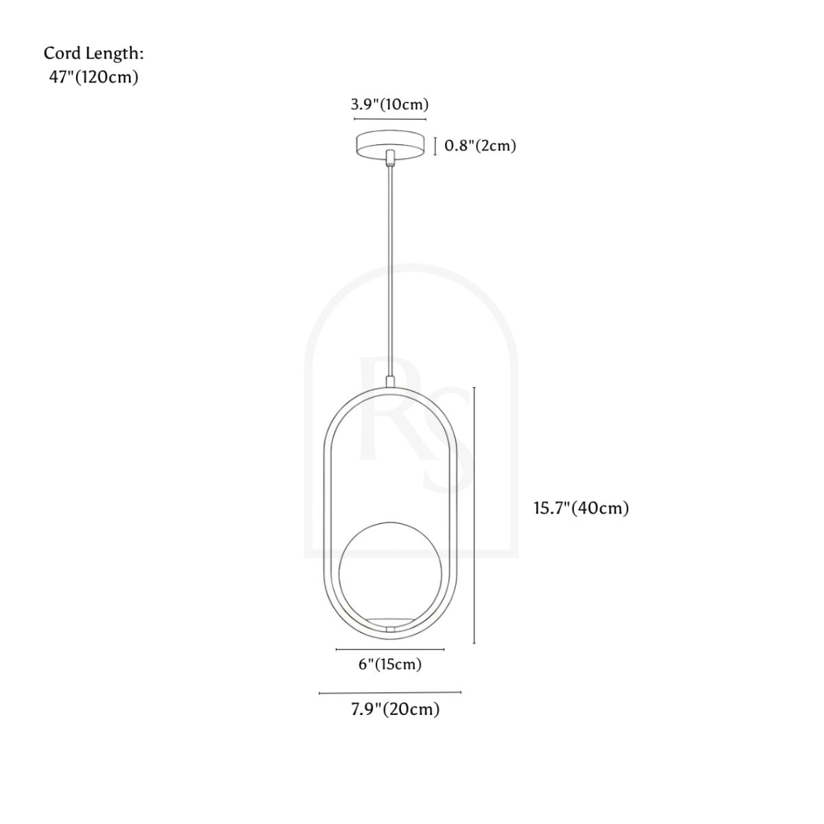 Lámpara colgante de células line drawing 2