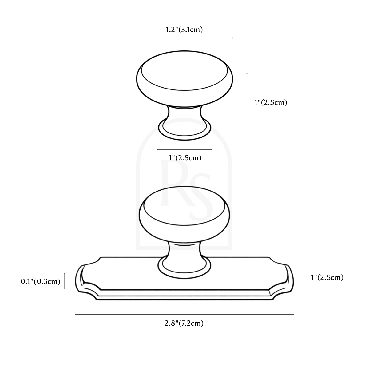 Ovio Knob line drawing 1