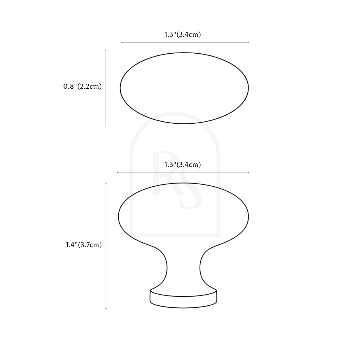 Ovum Knob line drawing 1