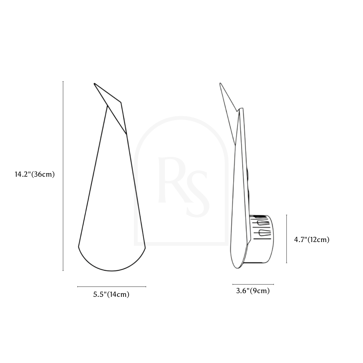 Pagoni Wall Lamp line drawing 1