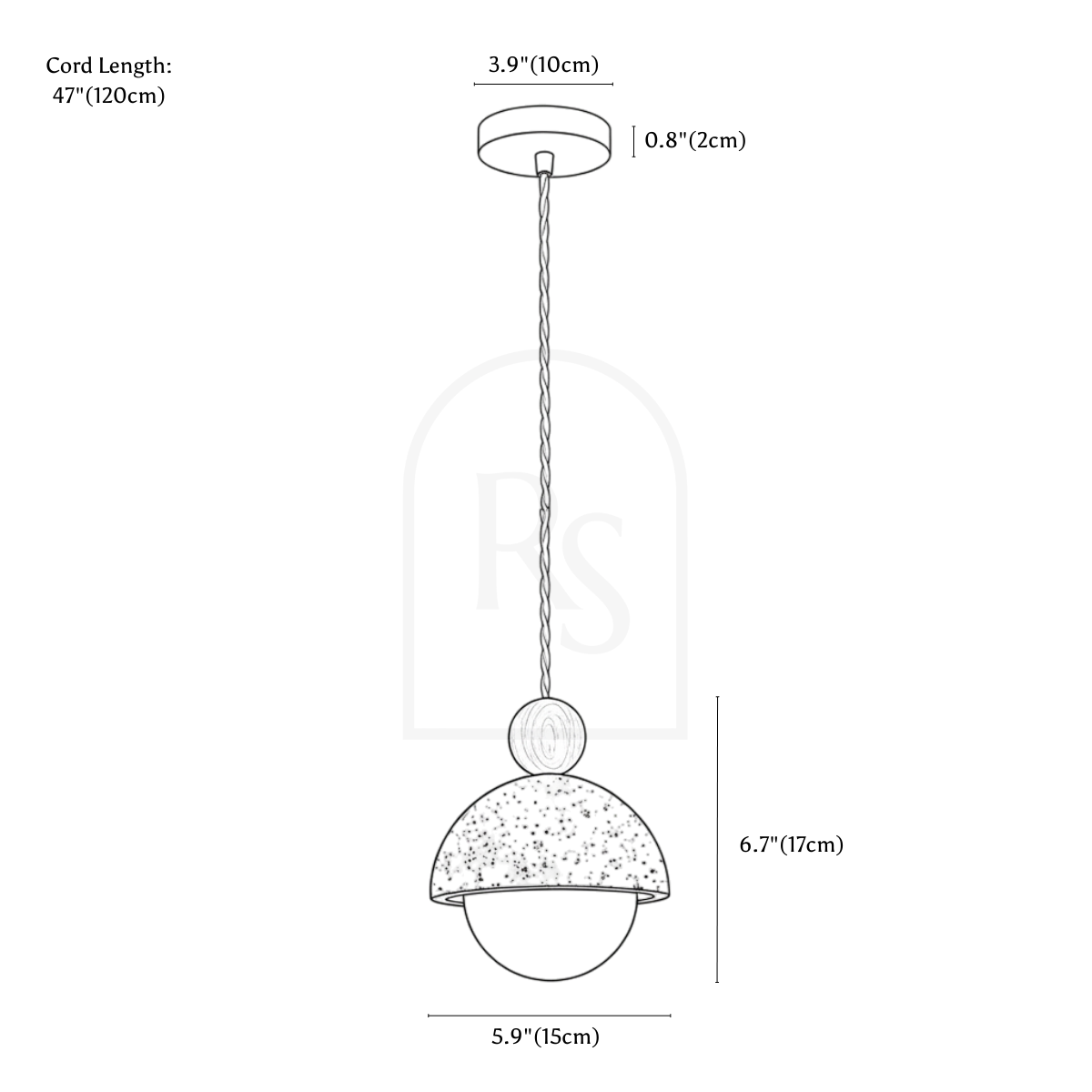 Palermo Pendant Light line drawing 1