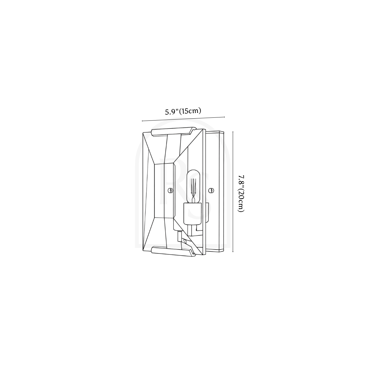 Parai Wall Lamp line drawing 1