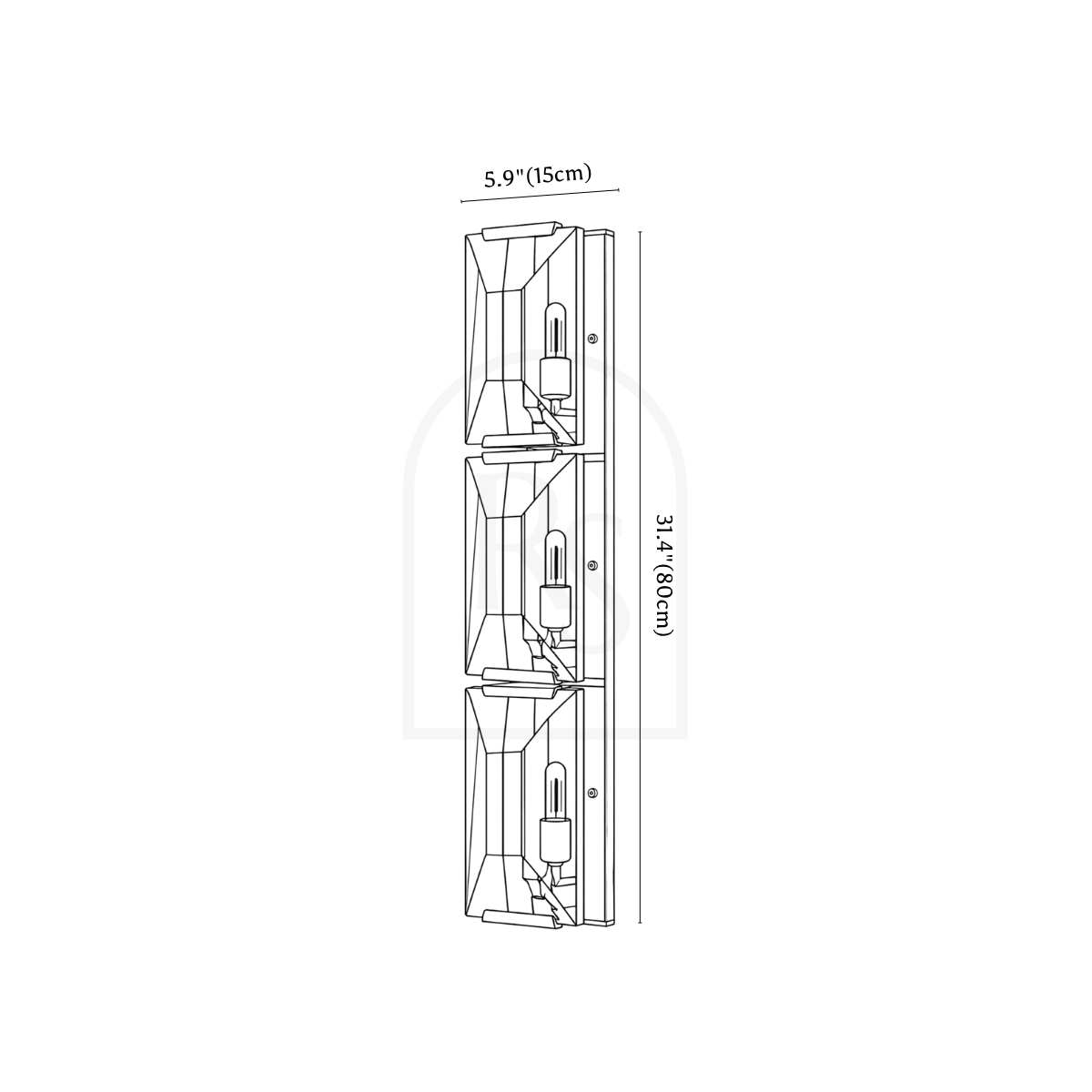 Parai Wall Lamp line drawing 2