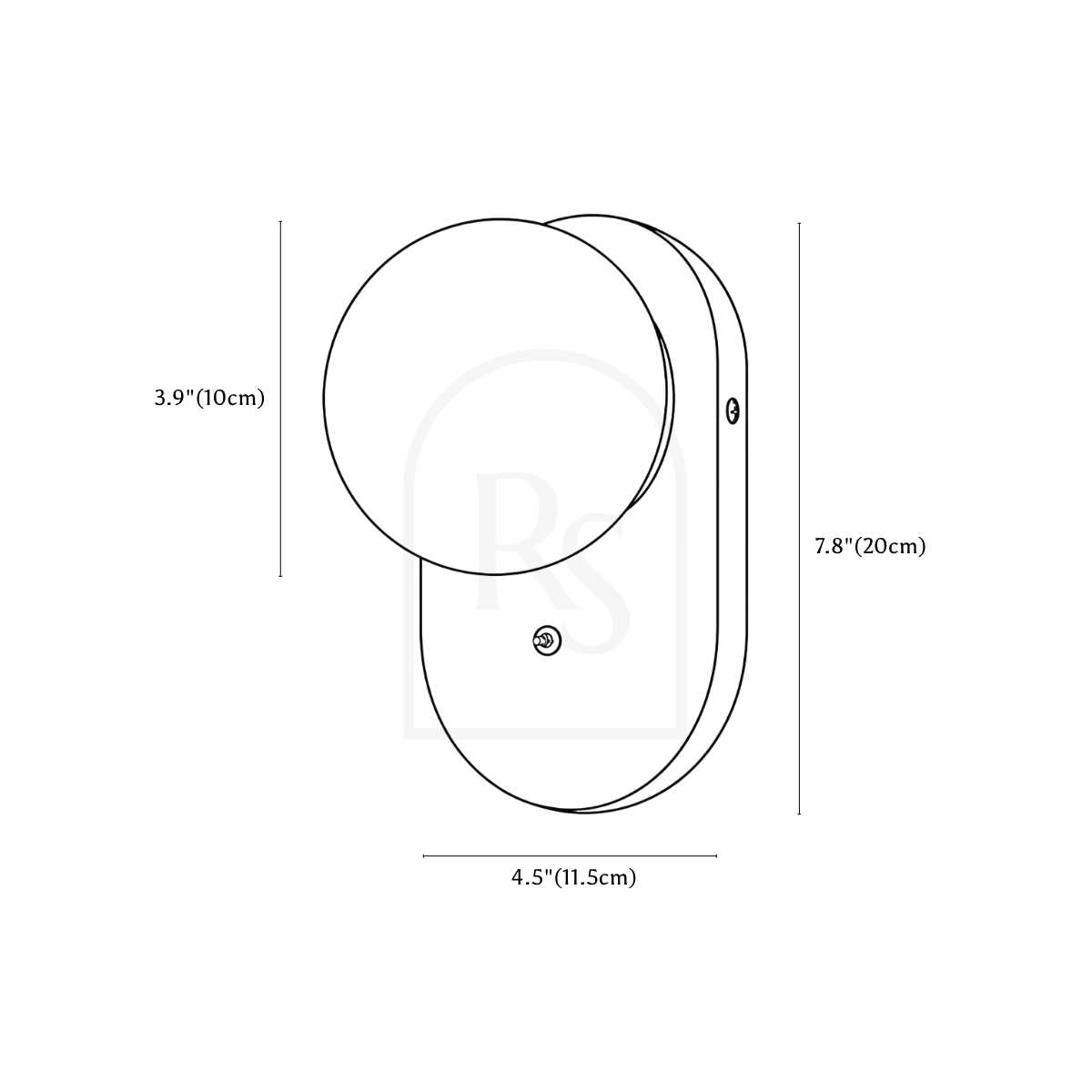 Parkal Wall Lamp line drawing 1