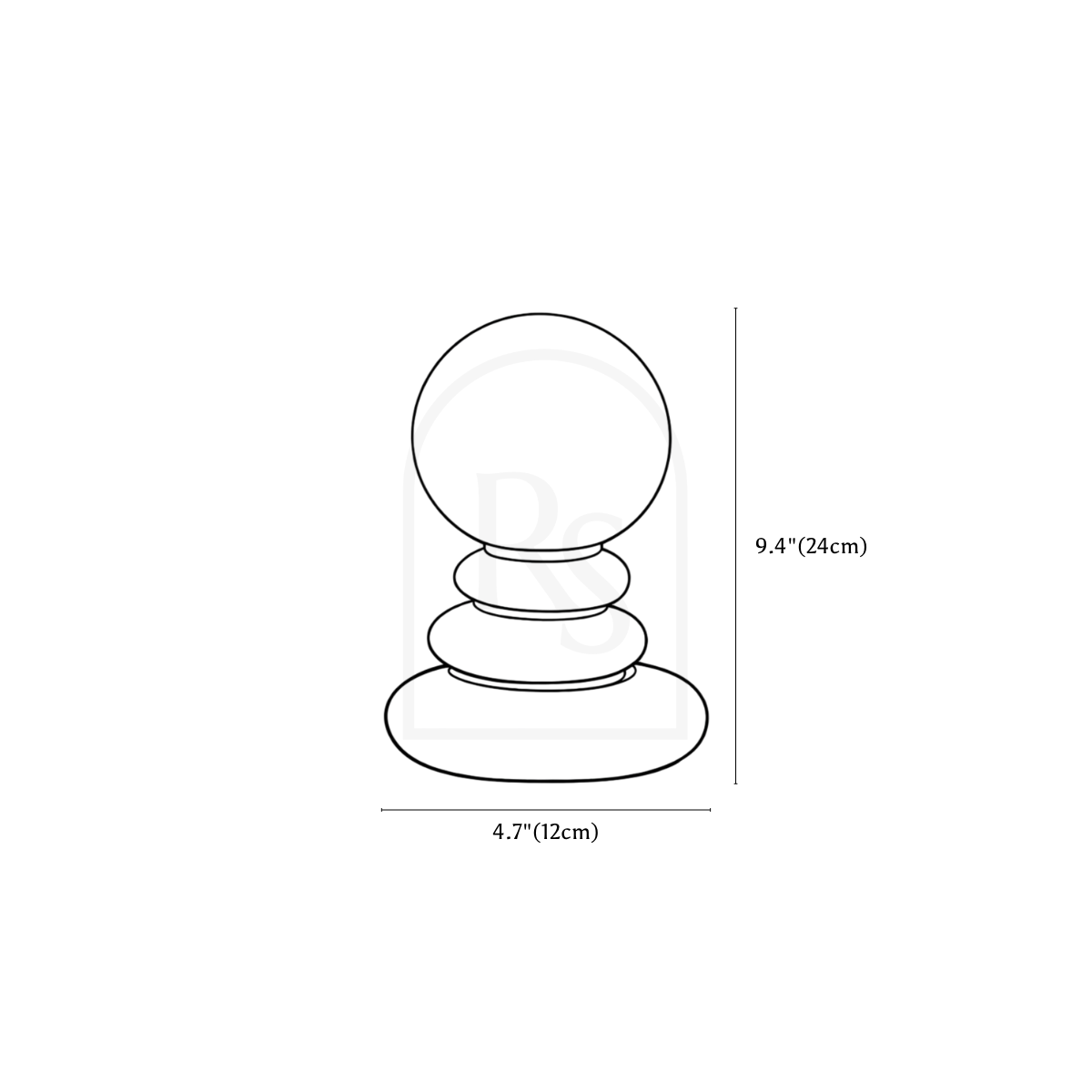 Peblo Table Lamp line drawing 1