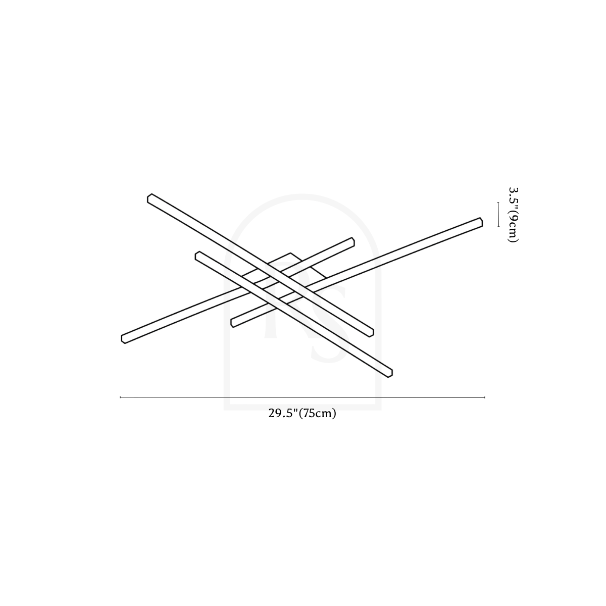Penelope Ceiling Light line drawing 2