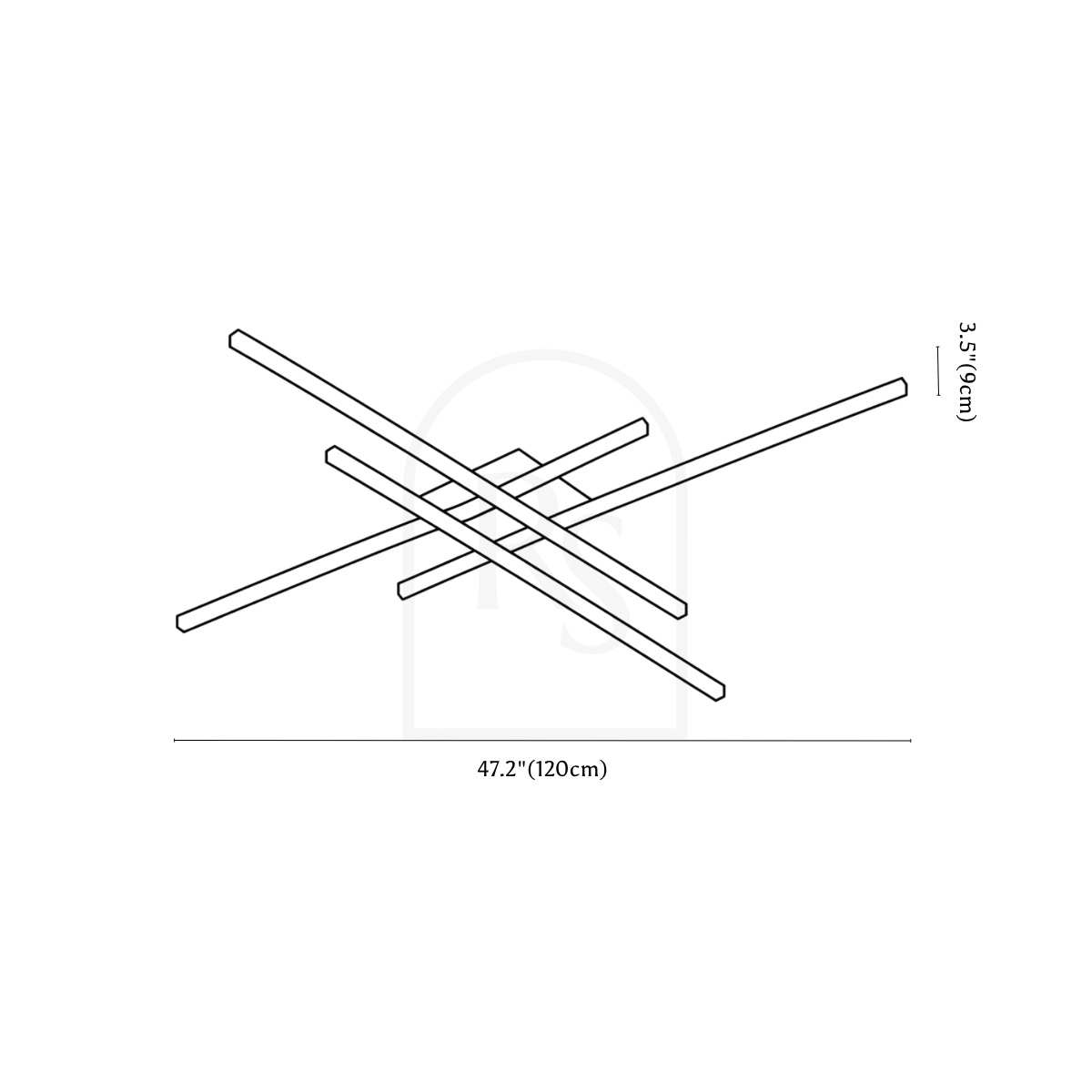 Penelope Ceiling Light line drawing 3