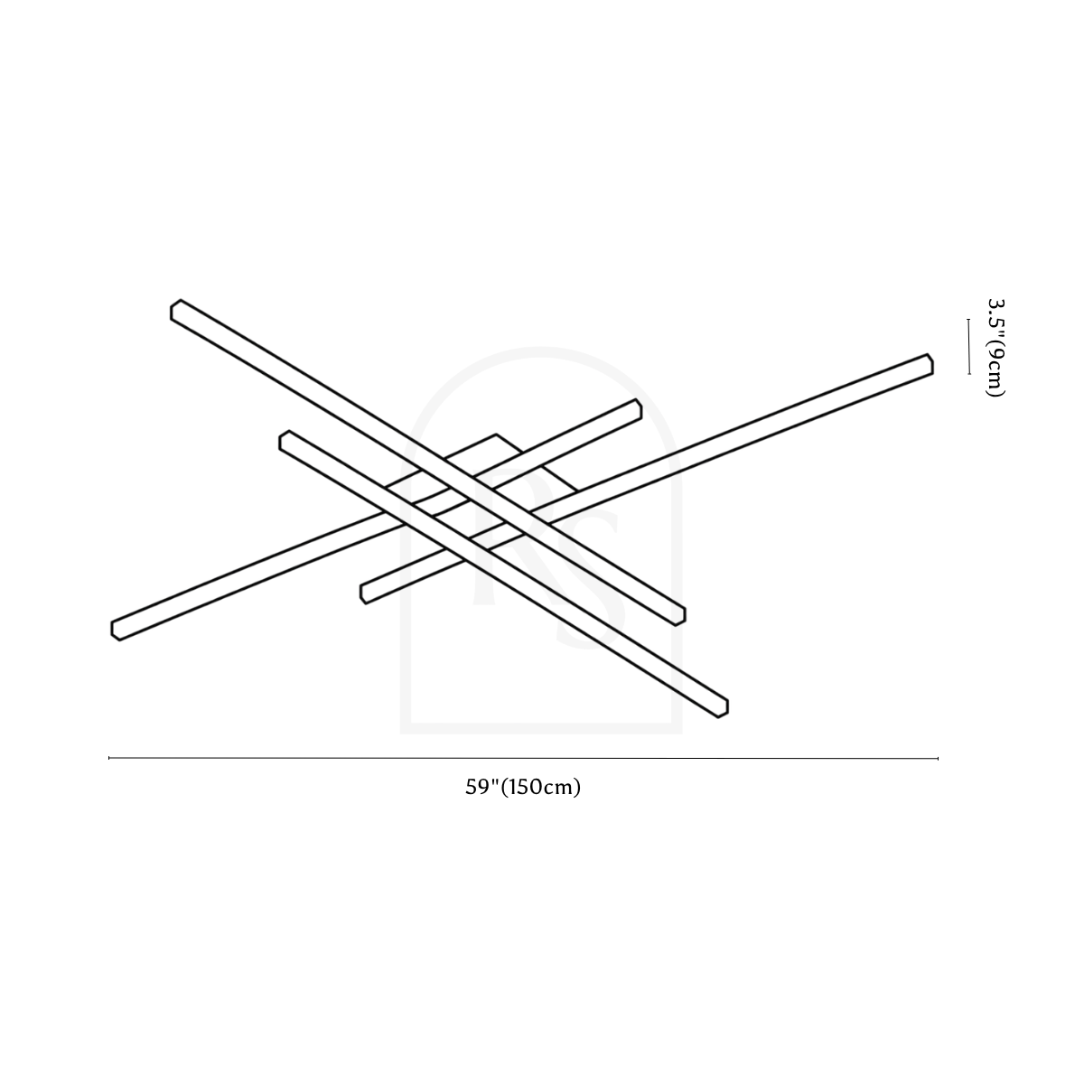 Penelope Ceiling Light line drawing 4