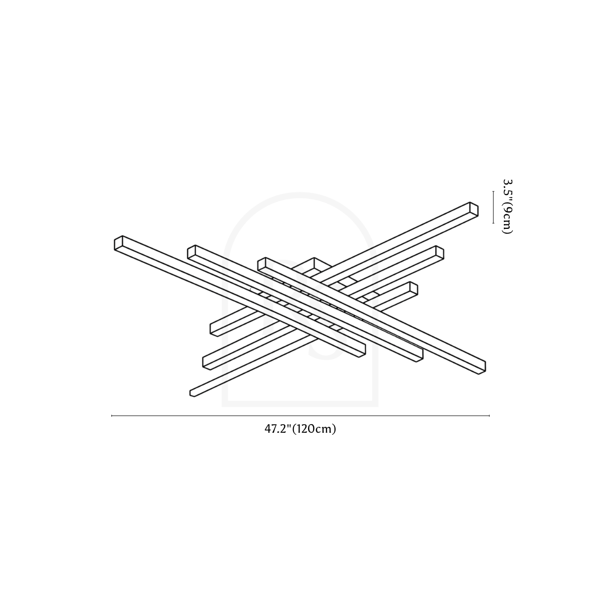 Penelope Ceiling Light line drawing 5