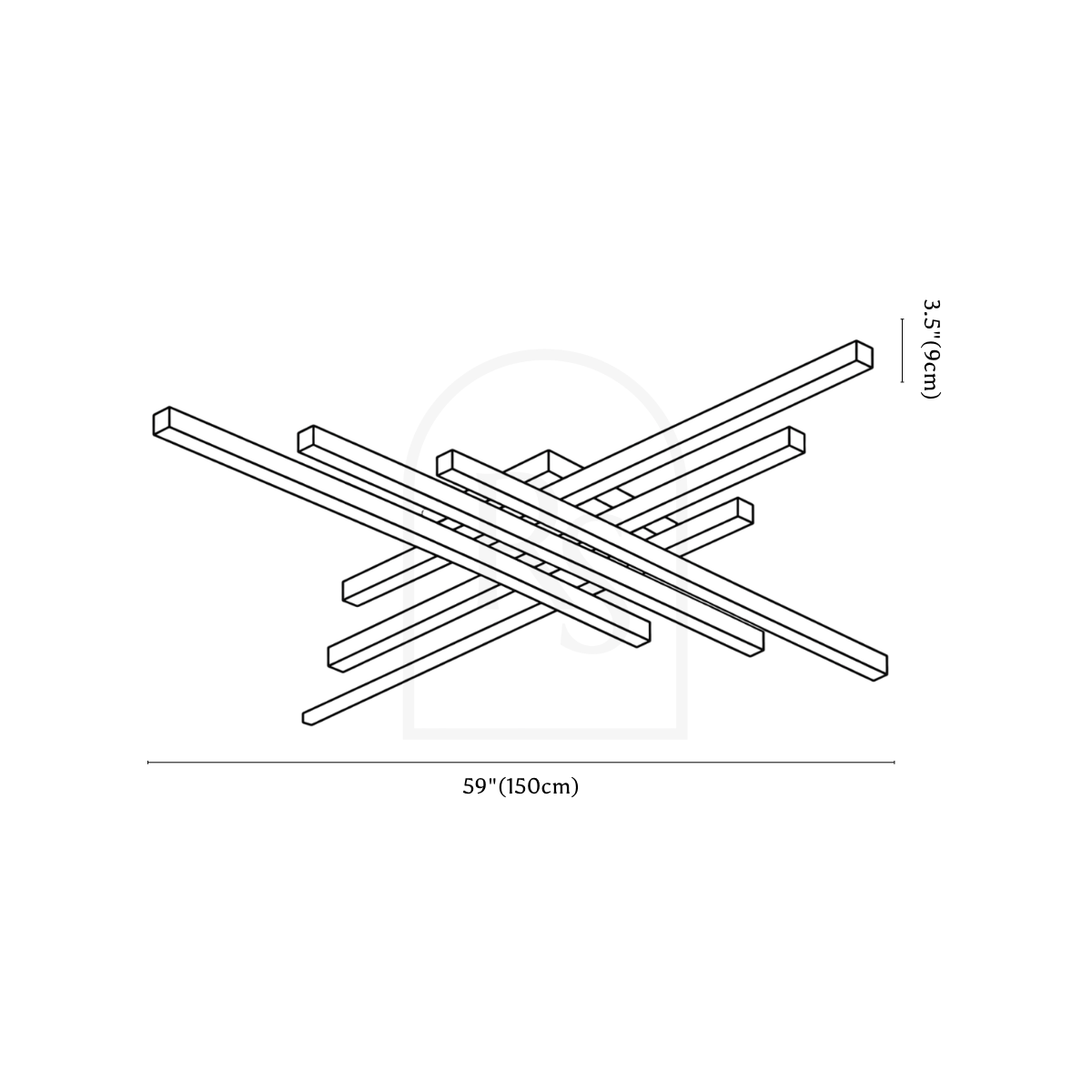 Penelope Ceiling Light line drawing 6