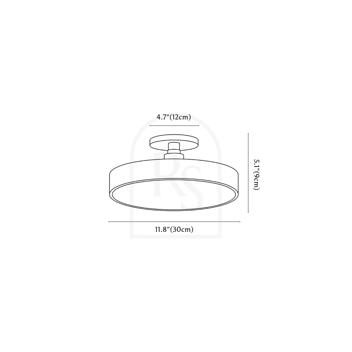 Pentra Ceiling Light line drawing 1
