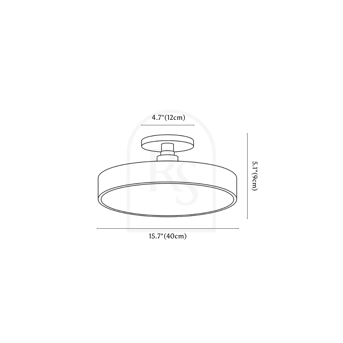 Pentra Ceiling Light line drawing 2