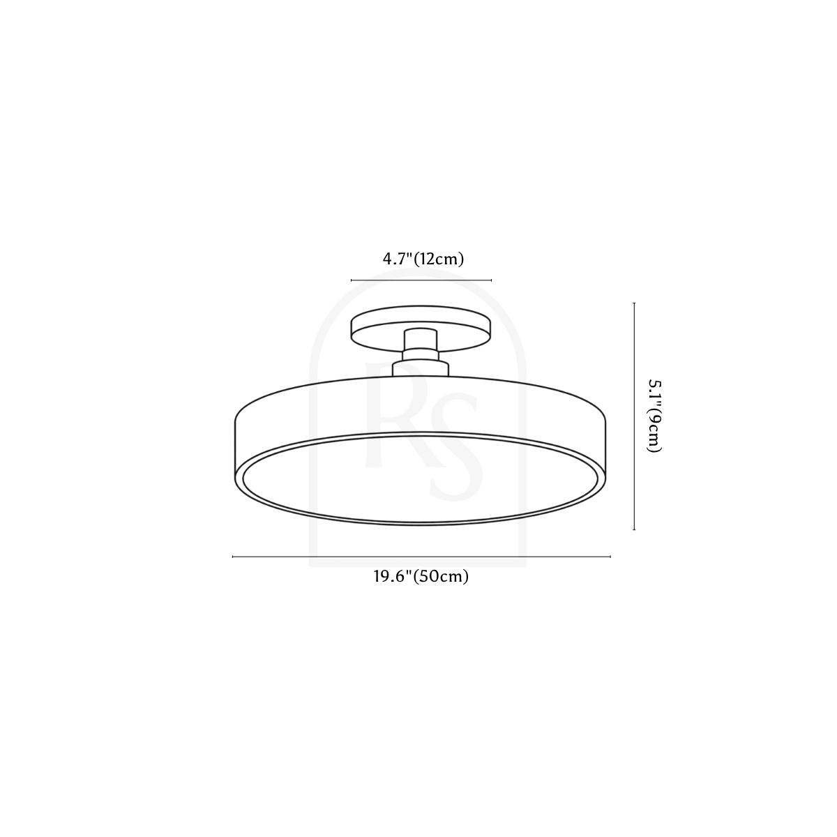 Pentra Ceiling Light line drawing 3