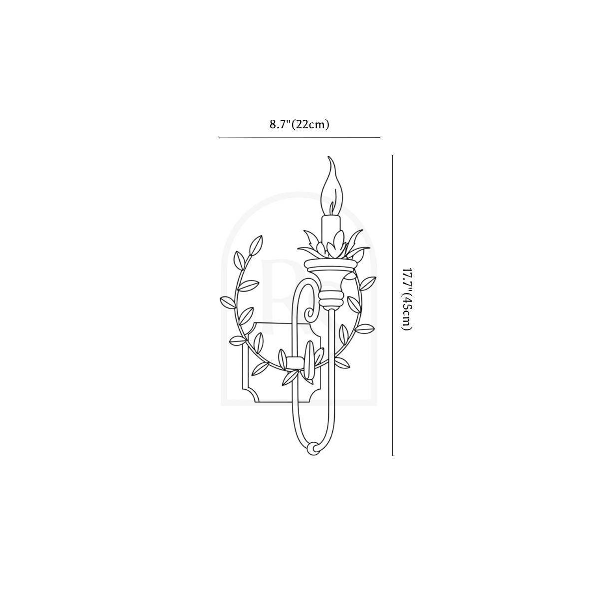 Perach Wall Lamp line drawing 1