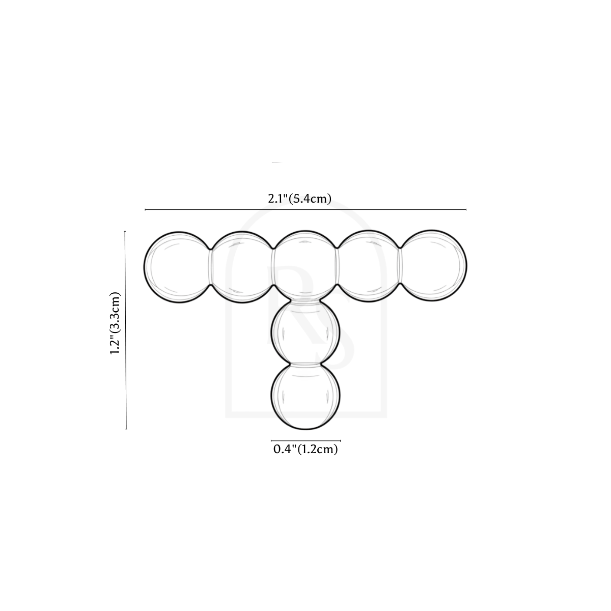 Perla Knob & Pull Bar line drawing 1