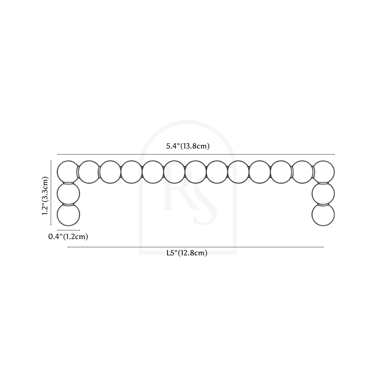 Perla Knob & Pull Bar line drawing 3