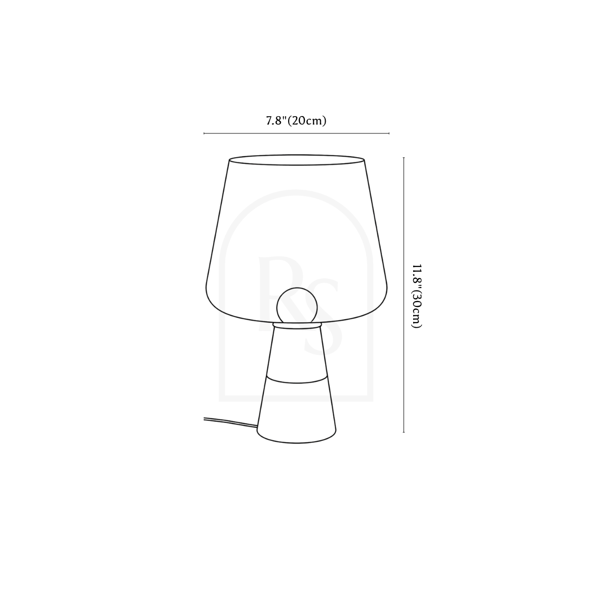 Petrus Table Lamp line drawing 1