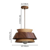 "Wooden pendant light with dimensions of 13 inches in diameter and 8 to 8.2 inches in height, perfect for contemporary dining rooms."