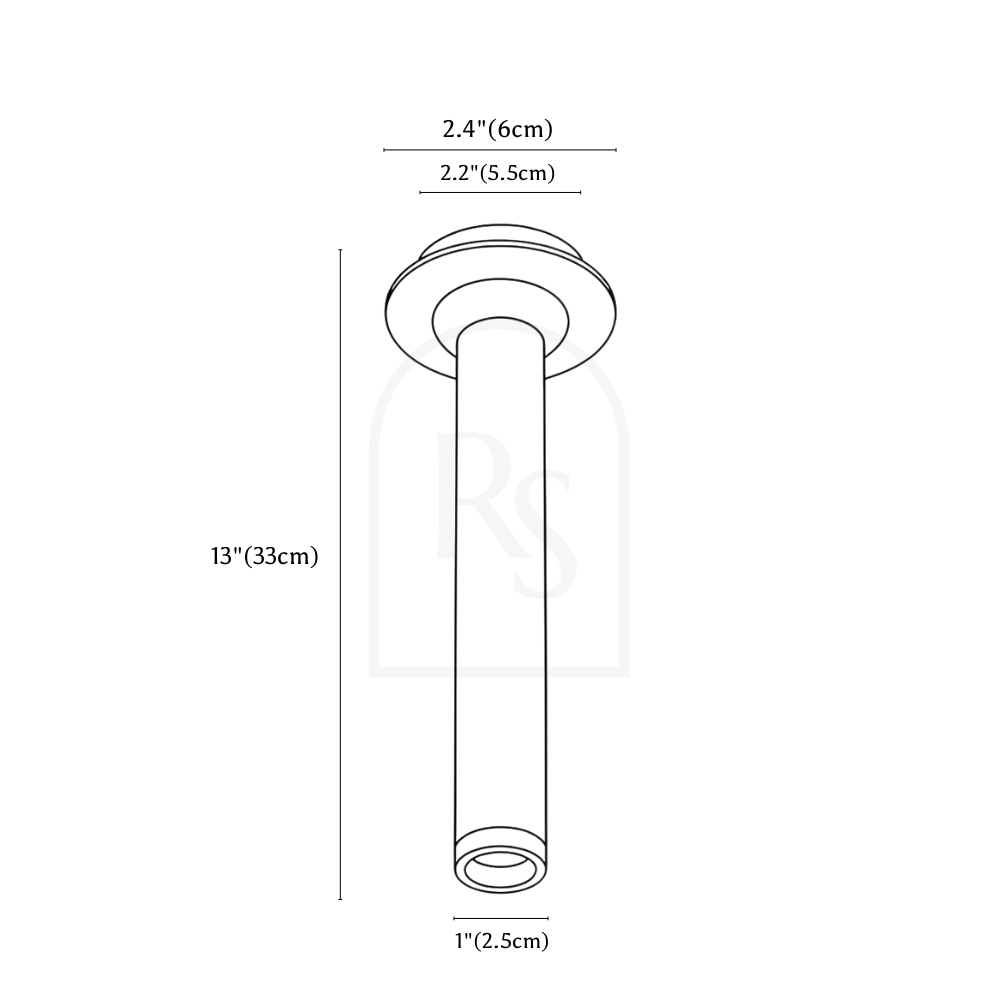 Photine Ceiling Light line drawing 3