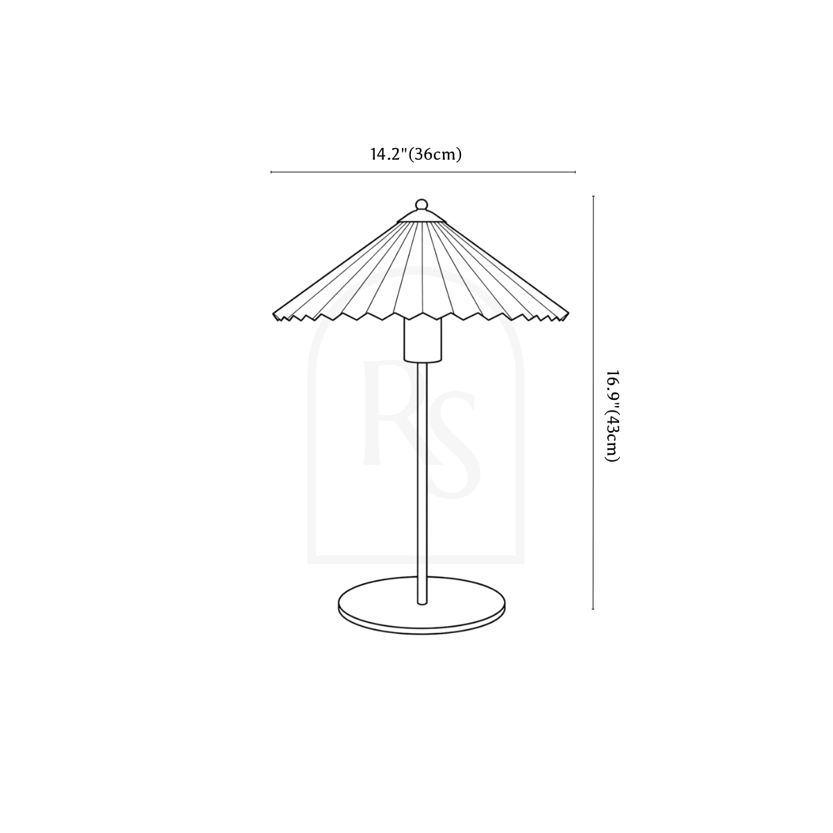 Lámpara de mesa Plisse line drawing 1