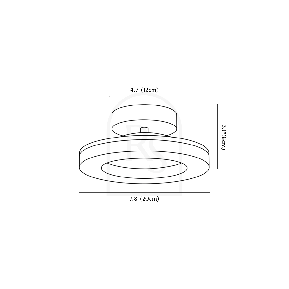 Plub Ceiling Light line drawing 1
