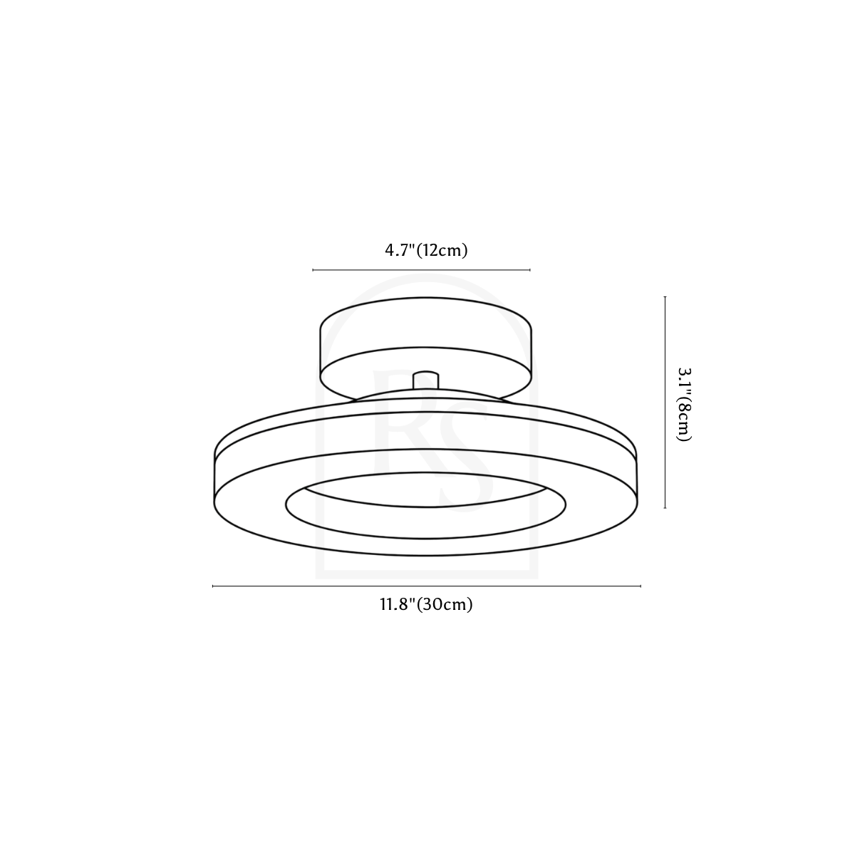 Plub Ceiling Light line drawing 2