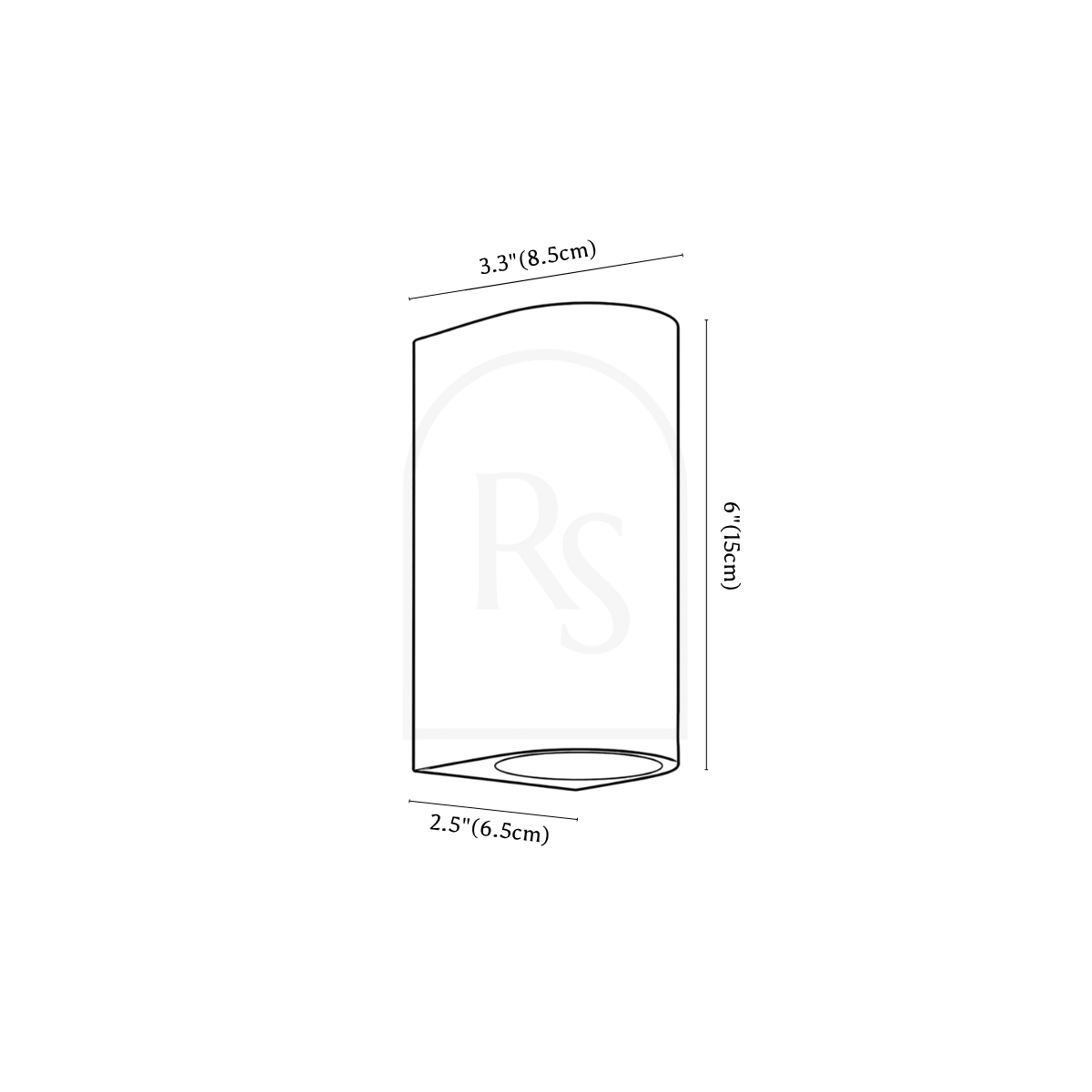 Prakash Outdoor Wall Lamp line drawing 2