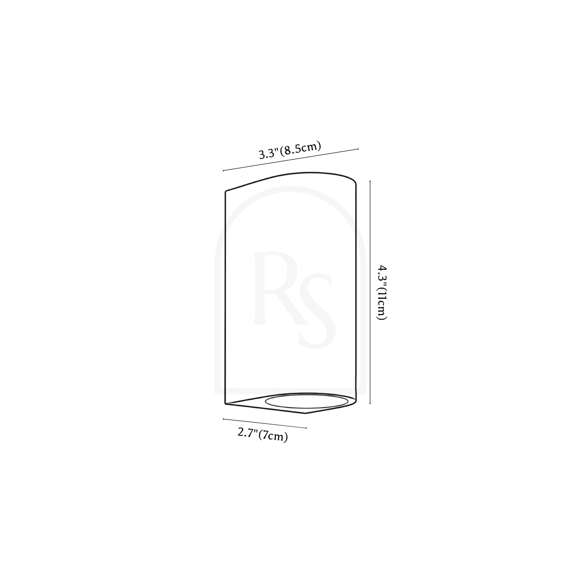 Prakash Outdoor Wall Lamp line drawing 1