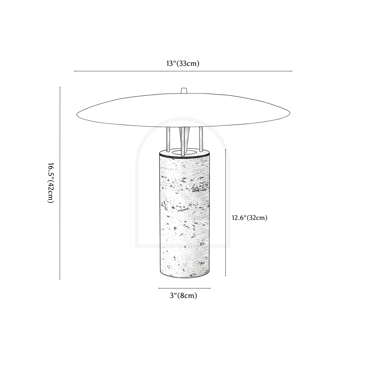 Pryvora Table Lamp line drawing 1