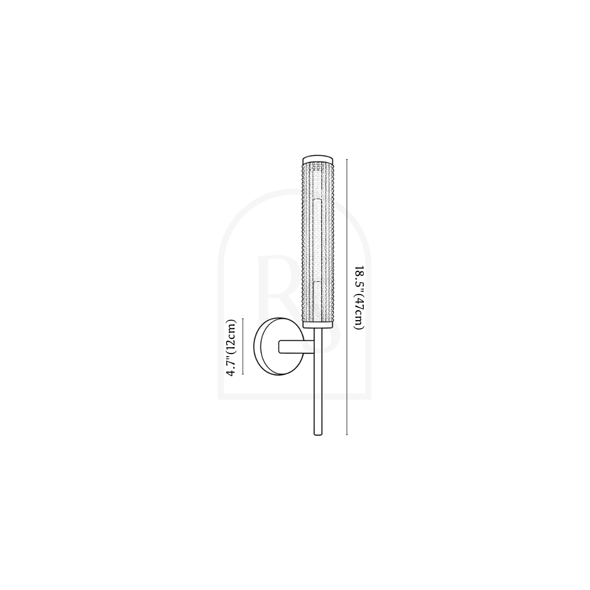 Pyra Wall Lamp line drawing 1