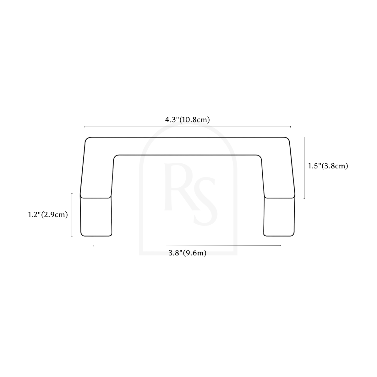 Quen Cabinet Pull line drawing 2