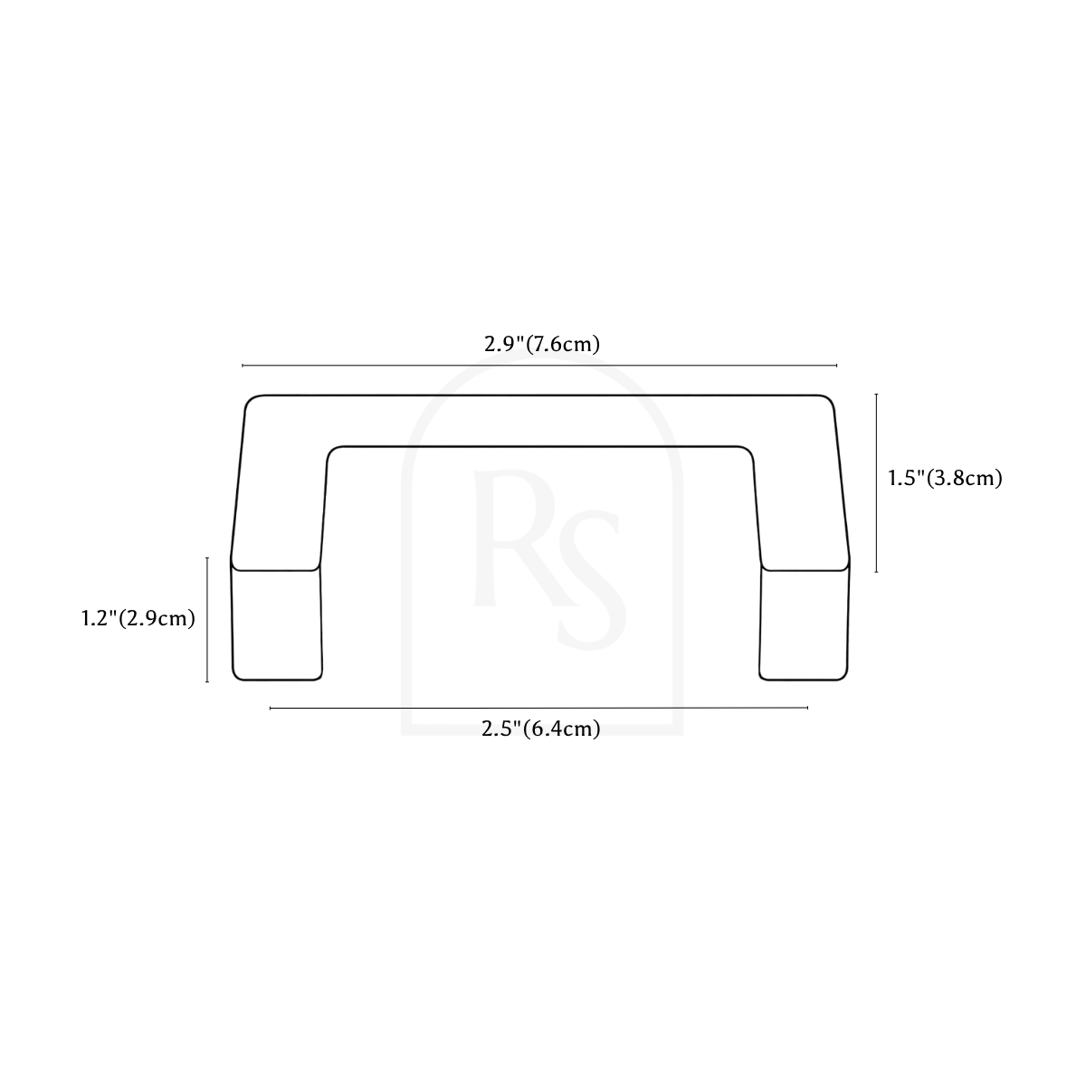Quen Cabinet Pull line drawing 1