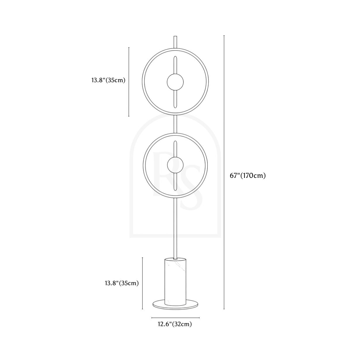 Quovex Floor Lamp line drawing 1