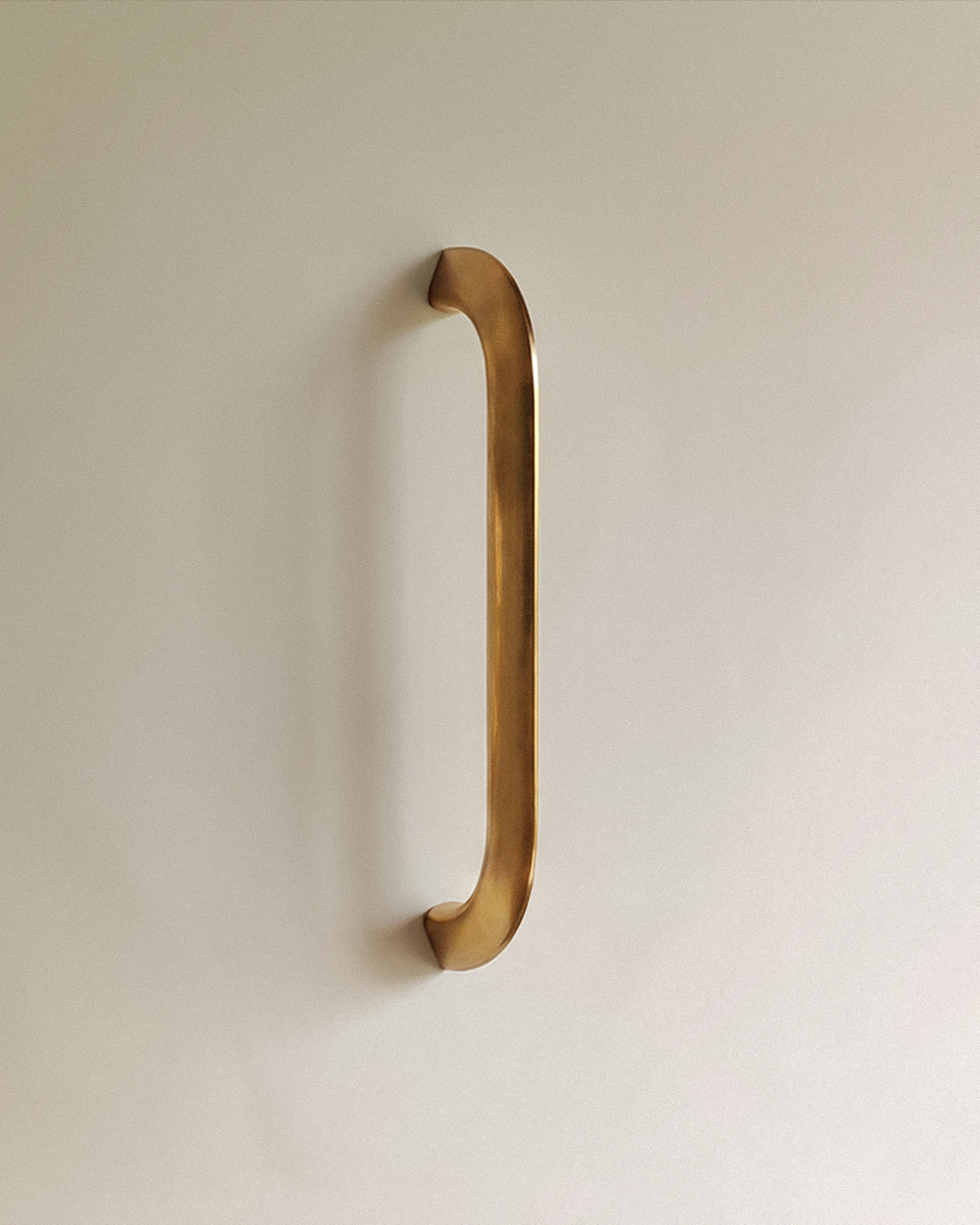 Enzo Cabinet Pull 6" in Unlacquered Brass, on a plain background