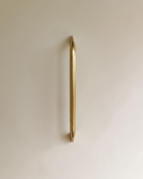 Enzo Cabinet Pull 6" in Satin Brass front view, on a plain background