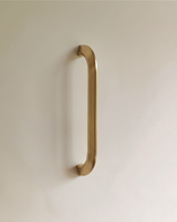 Enzo Cabinet Pull 6" in Satin Brass, on a plain background