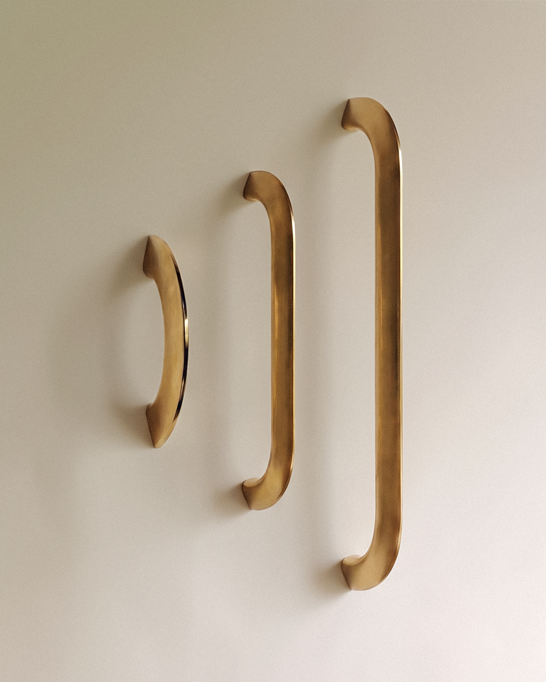 Enzo Cabinet Pull shown in all available sizes