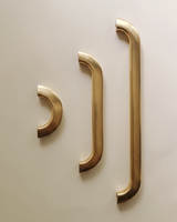 Enzo Cabinet Pull shown in all available sizes, in Satin Brass